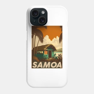 Samoa Hut Vintage Travel Art Poster Phone Case