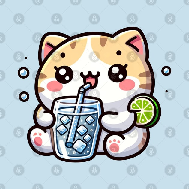 cute cat drinking soda by Ferdi Everywhere