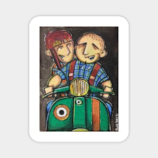 Retro Scooter, Classic Scooter, Scooterist, Scootering, Scooter Rider, Mod Art Magnet