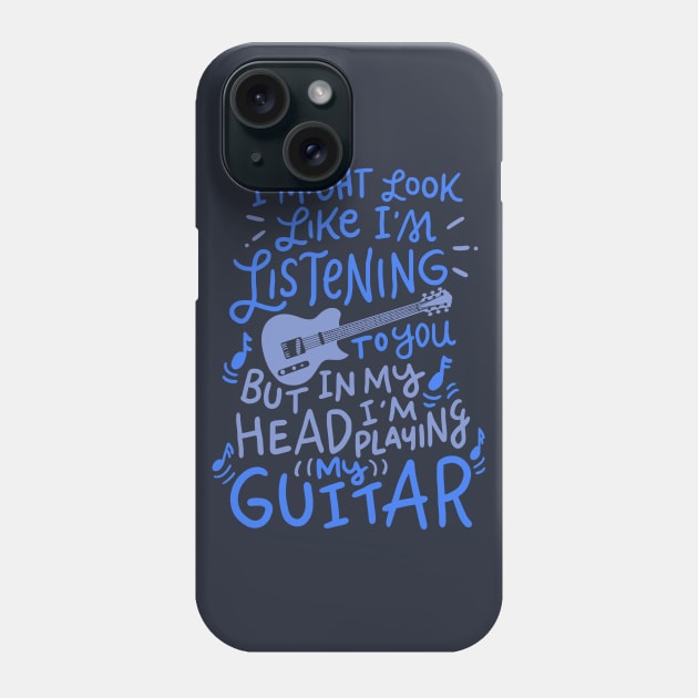 Funny Guitar Player T-Shirt Music Lover Guitarist Phone Case by CheesyB