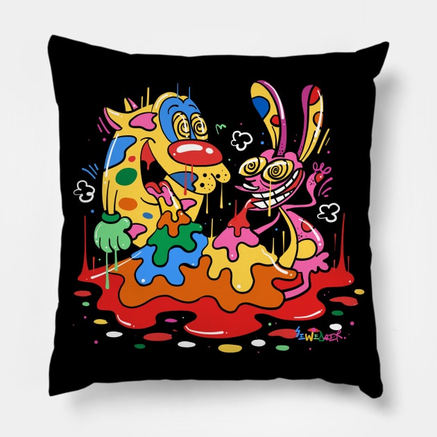 Ren and Stimpy Pillow by ms_wearer