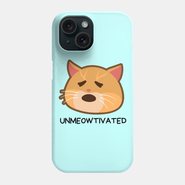 Unmeowtivated | Cute Unmotivated Cat Pun Phone Case by Allthingspunny