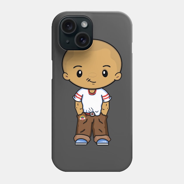 Cute LGBTQ Gay Bi-Racial Shaved Head Bald Male Fun Rainbow Pocket Gay-Bee Phone Case by egcreations