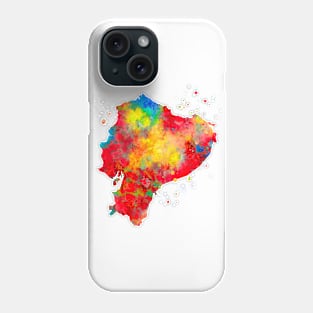 Ecuador Map Watercolor Painting Phone Case