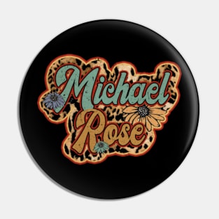 Retro Michael Gifts Name Rose Flowers Personalized Styles Pin