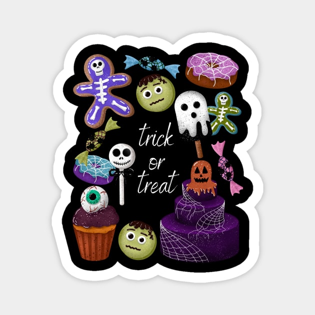 Halloween candy illustration Trick or Treat Magnet by Ieva Li ART