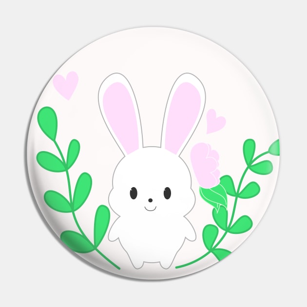 white bunny Pin by kourai