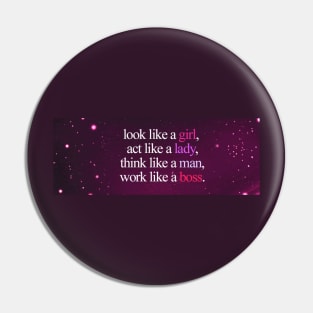 Boss Girl Design Pin