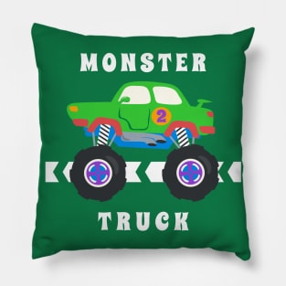 Vector illustration of monster truck with cartoon style. Pillow