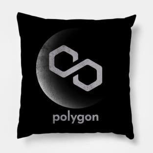 Vintage Polygon Matic Coin To The Moon Crypto Token Cryptocurrency Blockchain Wallet Birthday Gift For Men Women Kids Pillow