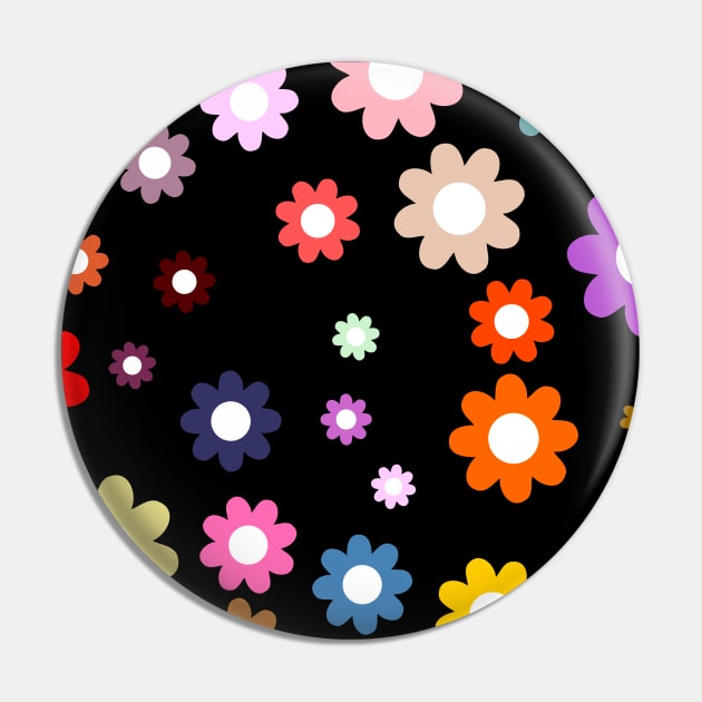 Cute flowers on black Pin by hedehede