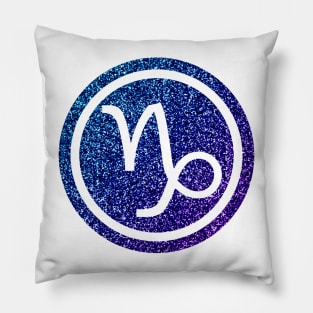 Blue Purple Glitter Zodiac - Capricorn Pillow