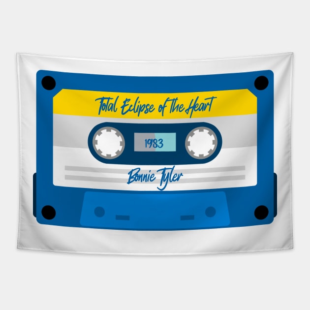 Bonnie Tyler Classic Blue Cassette Tapestry by PowelCastStudio