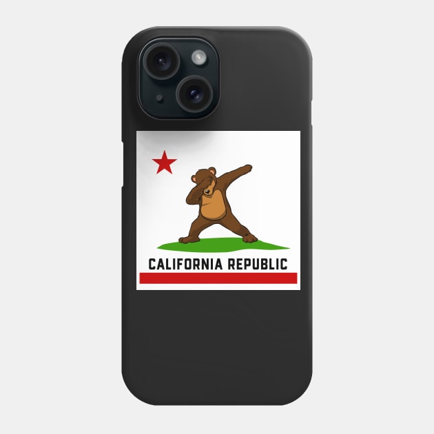 California Republic Flag Dabbing Bear Phone Case by Styleuniversal