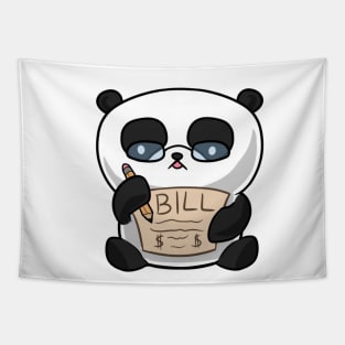 Kawaii panda paying the bills Tapestry