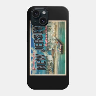 Greetings from New Jersey - Vintage Travel Postcard Design Phone Case
