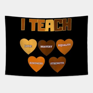 I Teach Black History Month Melanin Afro African Teacher Tapestry