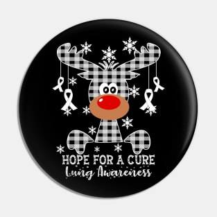 Reindeer Hope For A Cure Lung Awareness Christmas Pin