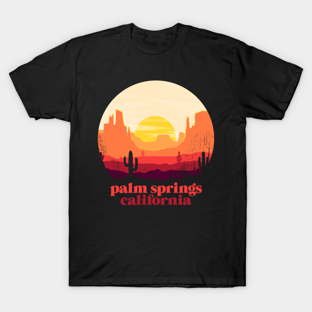 Discover Palm Springs California Desert Illustration Vintage Souvenir - Palm Springs California Desert Illustra - T-Shirt