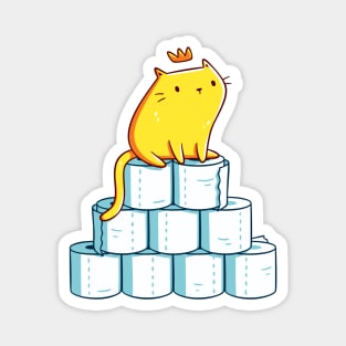 Toilet Paper King, Quarantine Essentials, Kawaii Cute Orange Cat Magnet