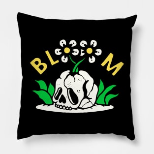 Bloom skull flower Pillow