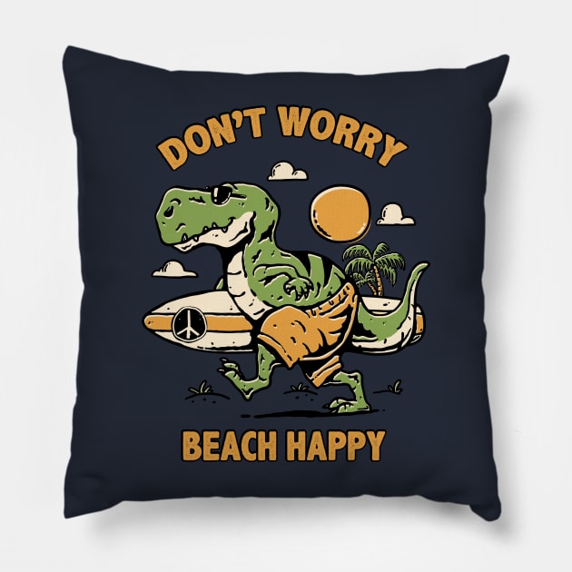 Beach Happy Pillow by bykai