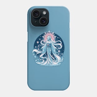 Winter Spirit Kimono Tee - Ethereal Yuki-onna Elegance Phone Case