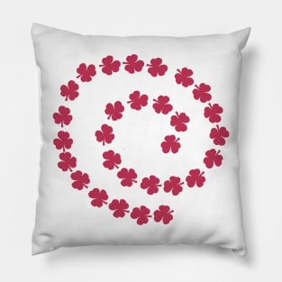 Viva Magenta Shamrock Spiral St Patricks Day Pillow