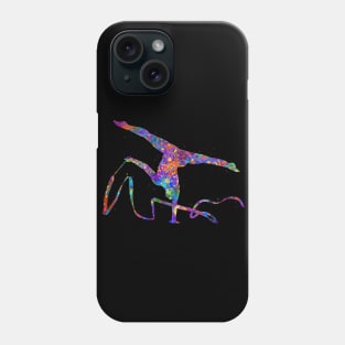 Rhythmic gymnastics ribbon watercolor art Phone Case