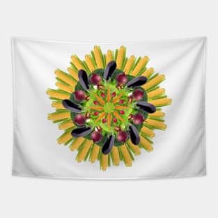 vegan mandala with corn Tapestry