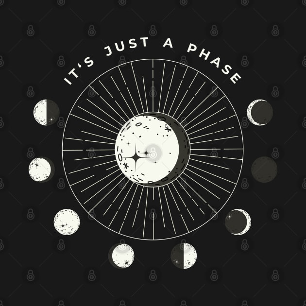 "It's Just A Phase" Astrology Moon Circular Phase by Just Kidding Co.