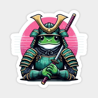 Samurai frog, japanese frog art Magnet