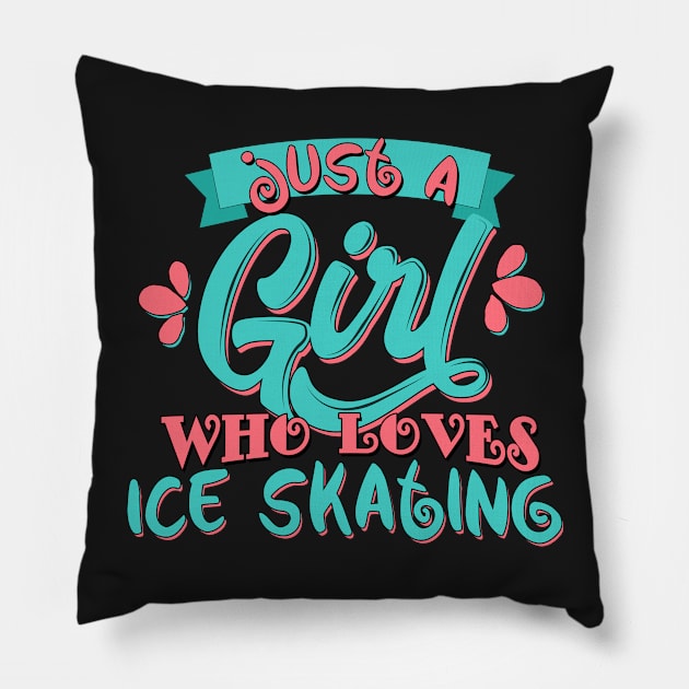 Just A Girl Who Loves Ice skating Gift graphic Pillow by theodoros20