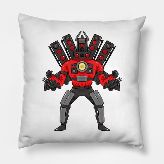 SKIBIDI TOILET SPEAKERMAN Pillow by Draw For Fun 