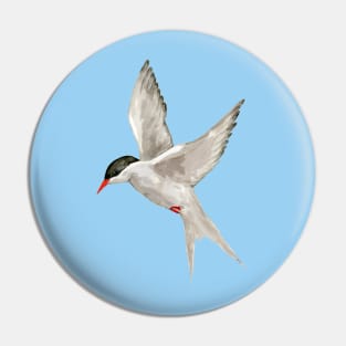 Arctic tern watercolor Pin