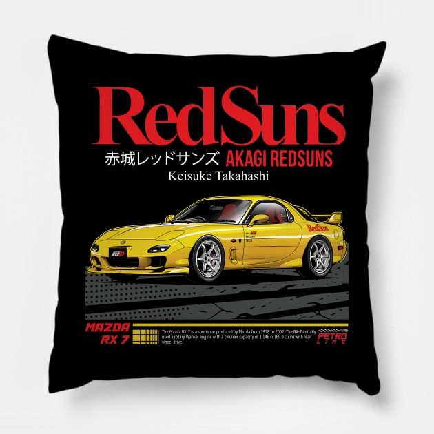 Mazda RX-7 Pillow by Neron Art