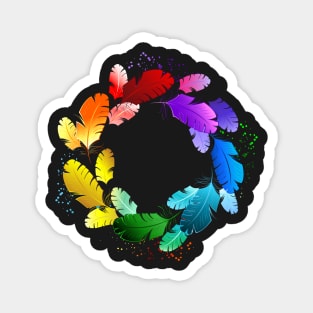 Multicolored Feathers Magnet