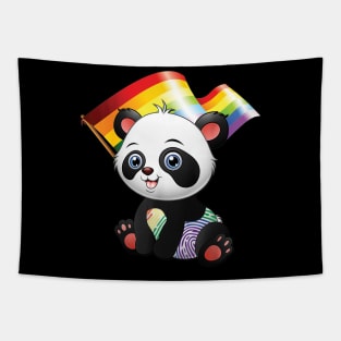 Rainbow Panda /pride allyship Tapestry