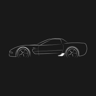 front/profile C5 Corvette Z06 - stencil, white T-Shirt