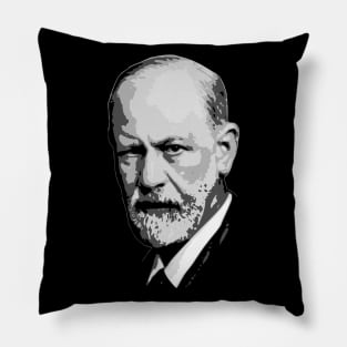 Sigmund Freud Black and White Pillow