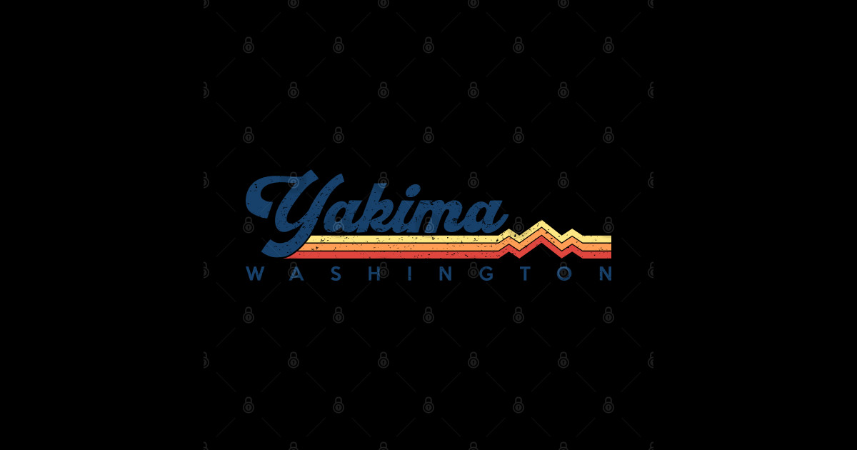 Yakima Washington Vintage design Yakima Sticker TeePublic