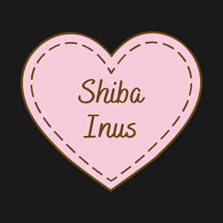 I Love Shiba Inus Simple Heart Design T-Shirt