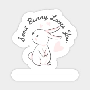 Some bunny loves you, pastel design, gift, easter, spring, Magnet