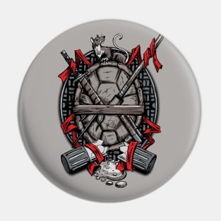 Turtle Family Crest (comic colors) Pin