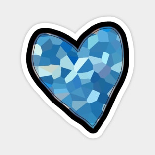 Small Aqua Blue Mosaic Heart Magnet