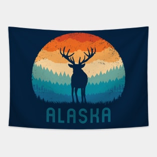 Alaska Retro Deer Tapestry