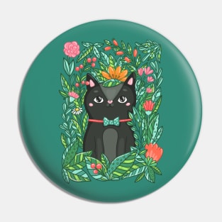 Сat in flowers Pin