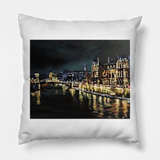 The Seine at night Pillow