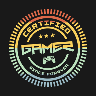 Certified GAMER Logo/ Vintage Retro style / Gaming champion / Legend T-Shirt