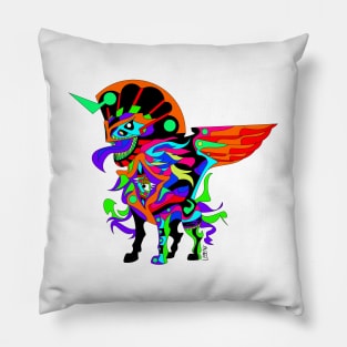 sphinx monster cat ecopop beast in cryptid art Pillow